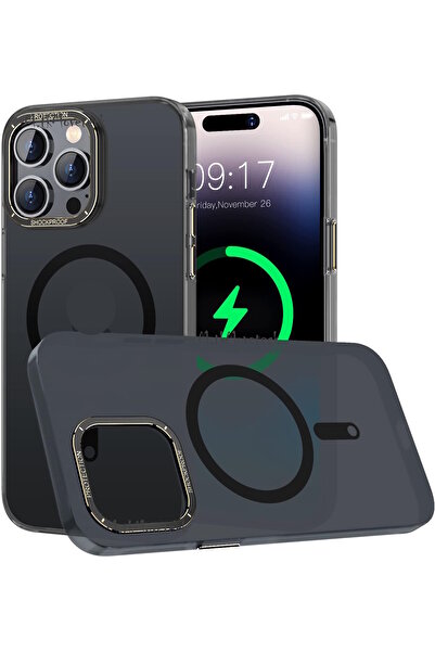 m.tk moveteck İphone 15 Pro Max Kılıf Mat Metal Çerceveli Arkası Buzlu Matrix...