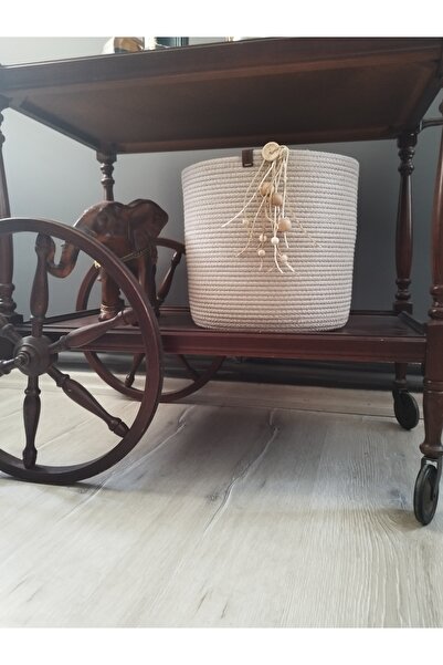 karelim home سلة حبل الجوت إكرو - منظم ديكور متعدد الأغراض مقاس 25 × 25