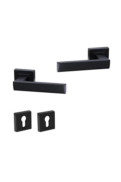 Sese KAPI KOLU LAMA SİYAH KARE YALE ROZETLİ (DIŞ KAPI) 1 TAKIM