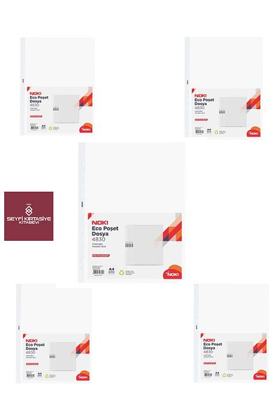 SEYFİKİRTASİYE 5 PACK NOKI ECO Transparent Bag File 100 Pieces X 5 TOTAL 500 PIECES