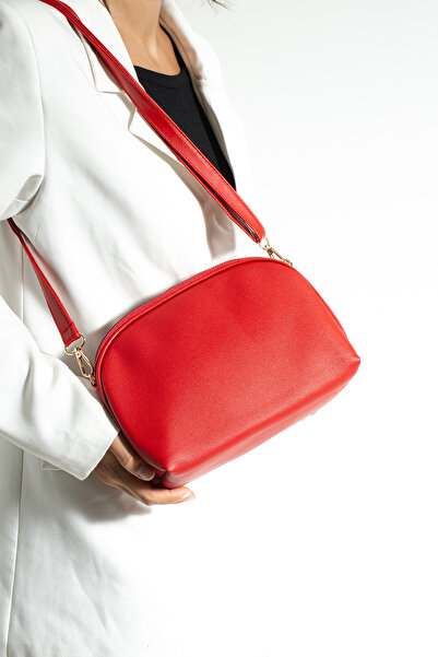 By Hakan SN 1298 TWO-EYED WOMEN'S SLEEVE BAG SHOULDER CROSSBODY BAG RED