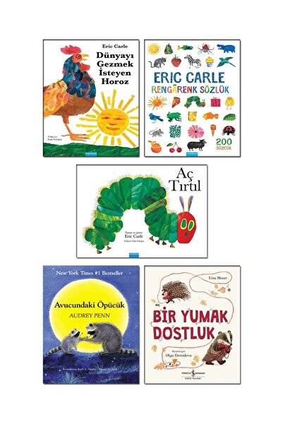 TÜRKİYE İŞ BANKASI KÜLTÜR YAYINLARI Bir Yumak Dostluk Hikaye Avucundaki Öpücük Aç Tırtıl Rengarenk Sözlük Dünyayı Gezmek Isteyen Horoz