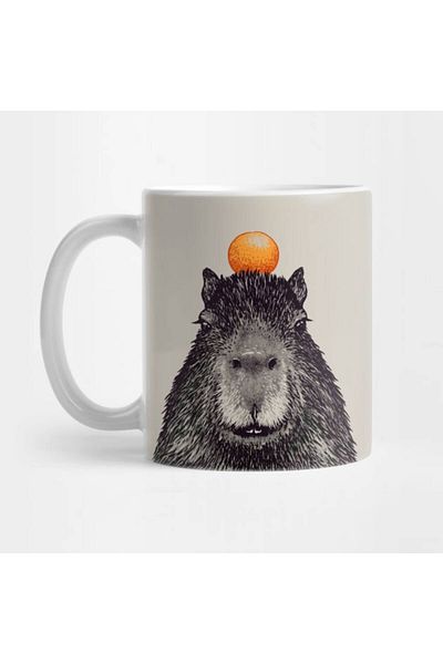 Pixxa Capybara And Orange Mug Cup