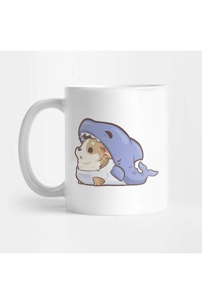 Pixxa Shark Dog - Corgi Mug Cup