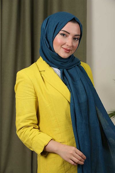 Trablus Hijab Women's Bamboo Scarf Shawl Petrol
