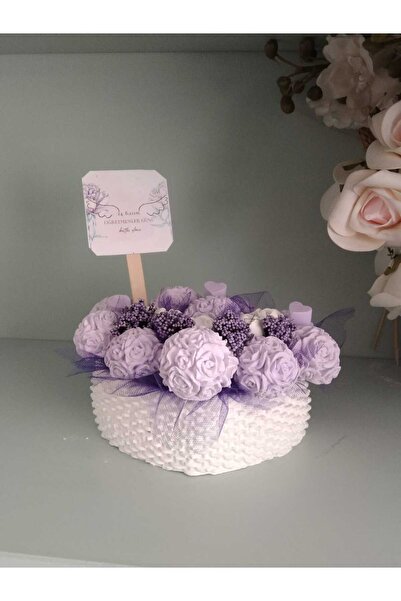 StoneGiftDesign ÖĞRETMENLER GÜNÜ ÖZEL TASARIM KOKULU TAŞ KALP SAKSIDA LİLA TO...