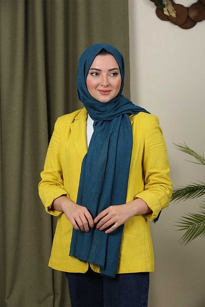Trablus Hijab Women's Bamboo Scarf Shawl Petrol