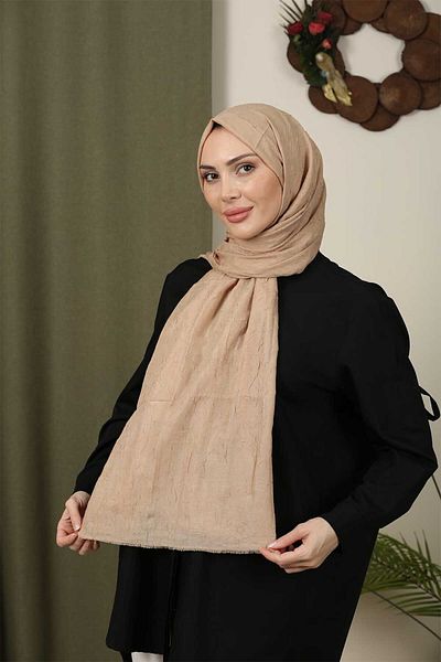 Trablus Hijab Women's Bamboo Scarf Shawl Milk Brown