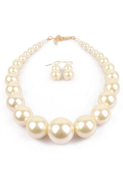 İPAR AKSESUAR PEARL NECKLACE AND EARRINGS SET