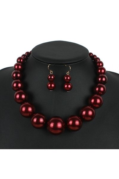 İPAR AKSESUAR PEARL NECKLACE AND EARRINGS SET
