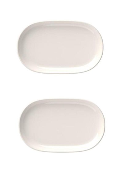 İkram Dünyası Magnus 18 cm Oval Boat Breakfast, Extract, Salad Plate 2 pcs