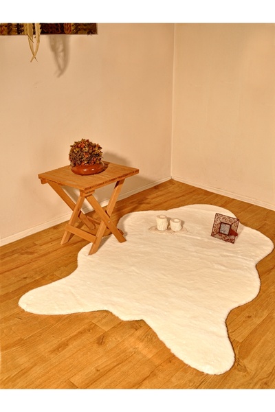 Tappeto Rex Tavşanı Dekoratif Tek Kafa Peluş Post Krem tüy Yüksekliği