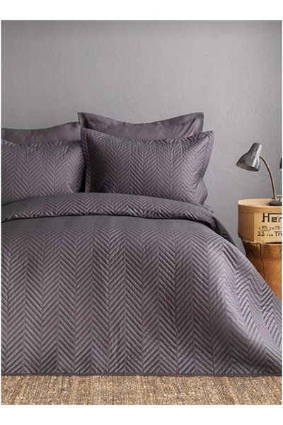 İssimo Home Simply Smoke Gray Bedspread Set Double