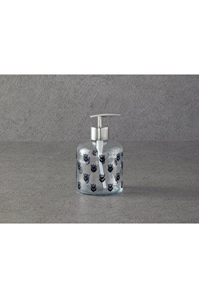 English Home Flower Dots Cam Banyo Sıvı Sabunluk 8x14 Cm Silver