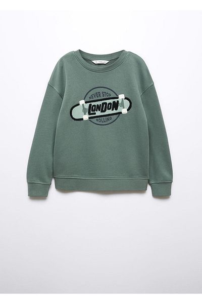 MANGO Kids Hanorac verde pentru copii