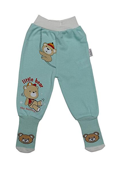 Kardelya Baby % 100 Pamuk Erkek Bebek Ayıcık Baskılı Çoraplı Tek Alt