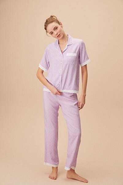 SUWEN Verträumtes maskulines Pyjama-Set