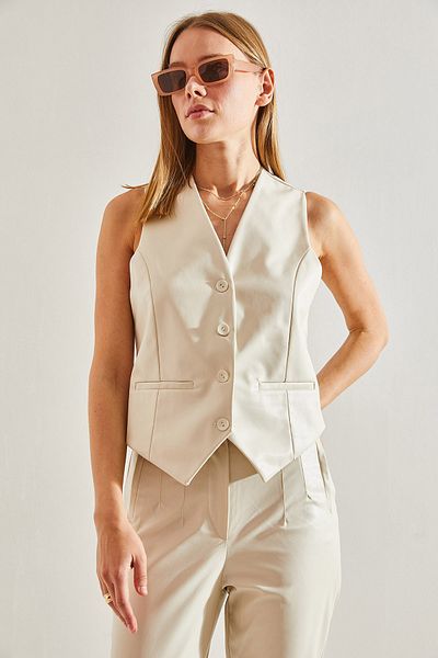 Bianco Lucci Women's Leather Vest