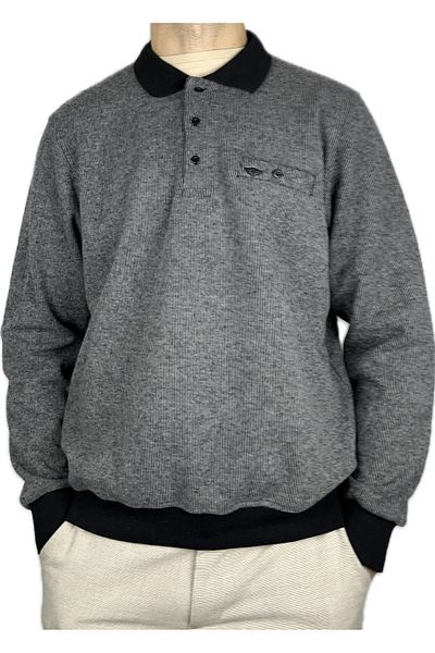 APT PRESTIGE Men's Black Winter Pocketed Thick Long Sleeve Thessaloniki Sweater