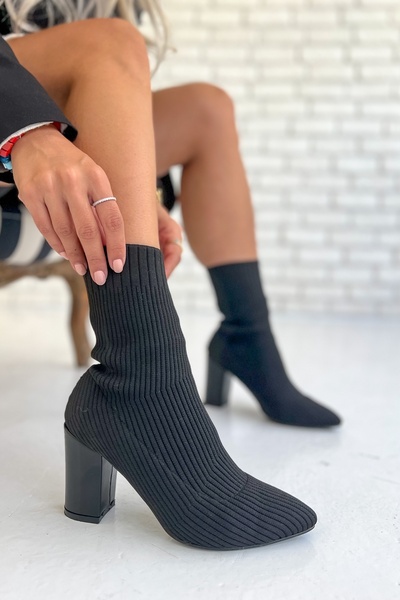 Shoebutik Tapas Siyah Triko Boti