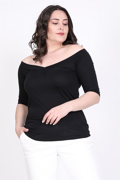 MYLİNE Tricou cu guler Karmen suprapus