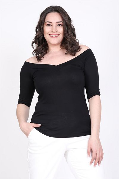 MYLİNE Tricou cu guler Karmen suprapus