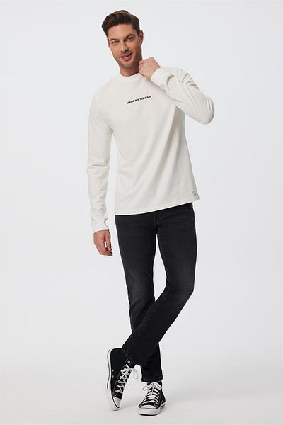 Lee Cooper Ανδρικό μπλουζάκι Deny με μανίκια σε ανοιχτό λευκό