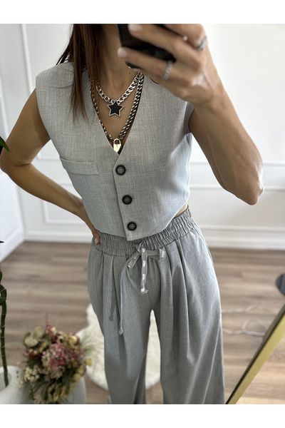 My Boutique BUTTON WOVEN VEST
