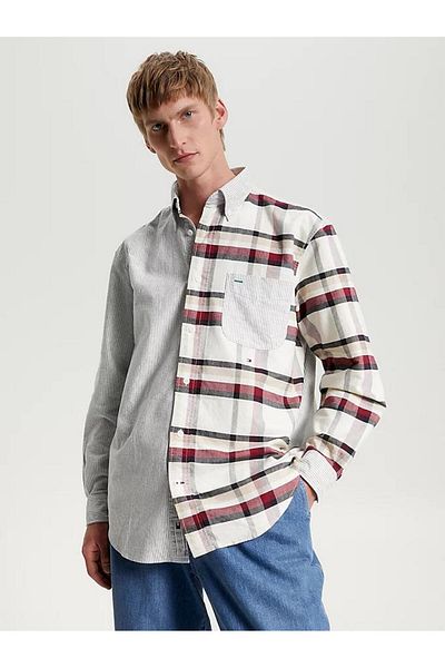 Tommy Hilfiger Tričko s kostkovaným vzorem GLOBAL STP