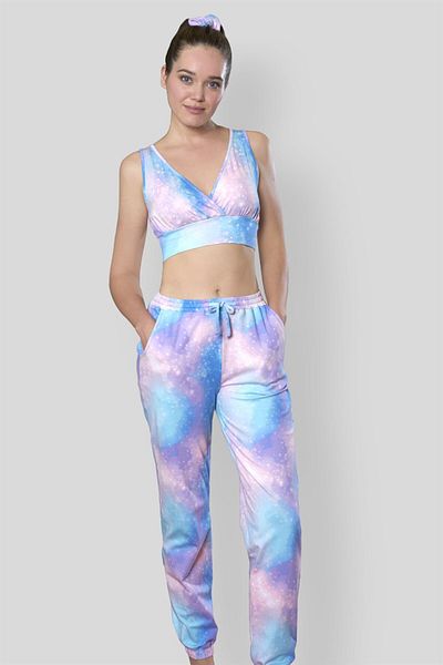 Doreanse Set pijama cu tricou multicolor pentru femei 4014