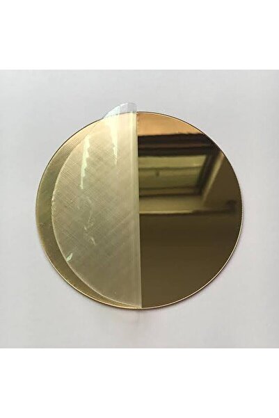 Decorative Round Gold Mirror Plexiglas Wall Ornament 10 Pcs ( Adhesive )