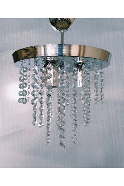 öalpa Tekir Krom Renkli Kristal Taşlı Salon Model Avize