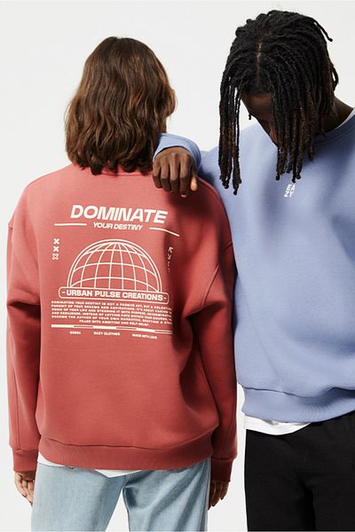 Eazy Co Hanorac gros unisex Dusty Rose cu gât de bicicletă Eazy Dominate