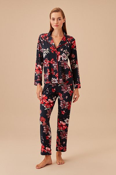 SUWEN Black Rose Masculine Pajama Set
