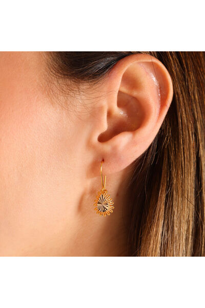 Sembol Gold Damla Sallantılı Altın Küpe 14 Ayar Anne Küpe