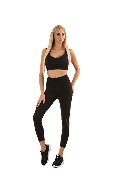 GRAB Black Reflective Detailed Tights