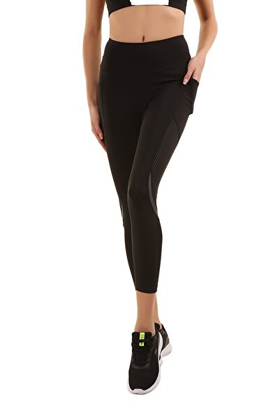 GRAB Black Reflective Detailed Tights