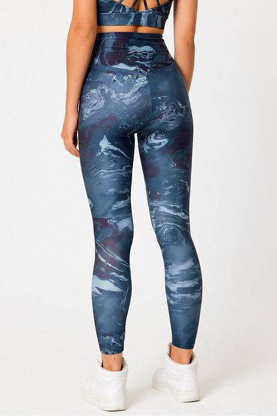 GRAB Αθλητικό κολάν Navy Blue Tie-dye Pattern