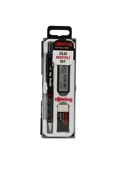 Rotring Tikky School Set 0.7 mm Versatil Pencil + Eraser + Nib Claret Red