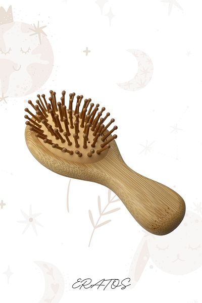 ERATOS Special Design WIDE Version Bamboo Comb for Babies - Bamboo Baby Comb for Sensitive Hair