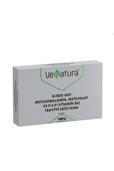 VeNatura B-Trio Odt - Methylcobalamin, Methylfolate and P-5-P 30 Tablets