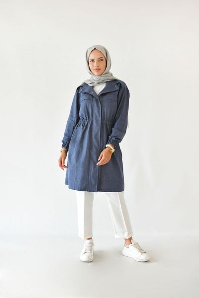 Rukayyel Linen Safari Cap-Denim Color
