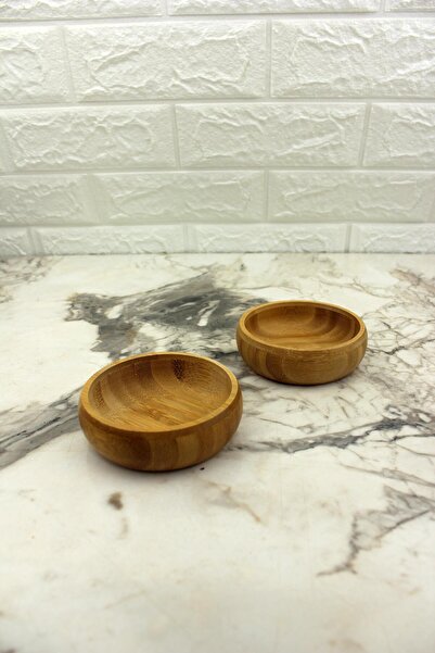 ALBETTO وعاء للوجبات الخفيفة من الخيزران مكون من قطعتين مقاس 9,5 سم * 3 سم