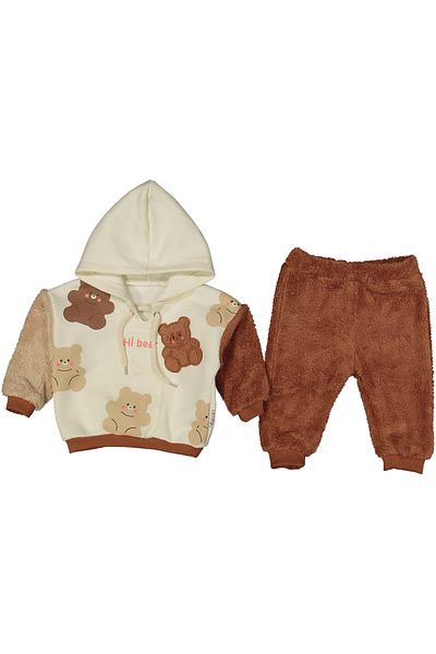 Necix's WELSOFT HOODED BABY SUIT WITH BEAR PRINTED SLEEVES NEW SEASON