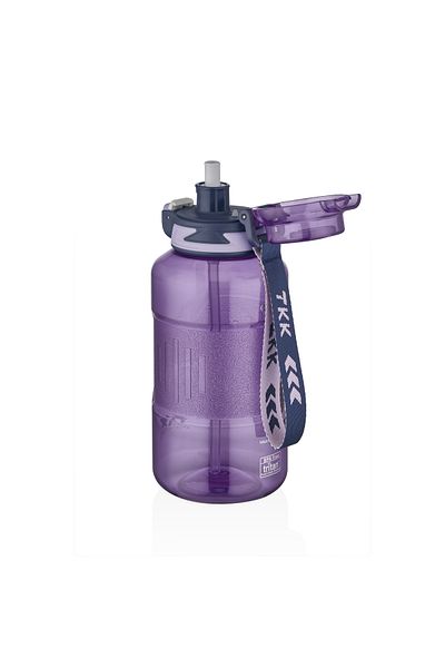 Vagonlife Svtcr 1500ml Sports Tritan Water Bottle With/Without Straw Suitable for Use with Carrying Strap (Purple) En