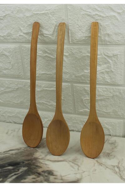 ALBETTO 3 Lü Lüks Ahşap Yemek Kaşık 23cm