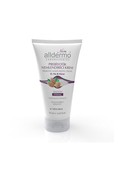 Alldermo Prebiotic Moisturizing Hand, Face, Body Cream Almond - Rice 75ml
