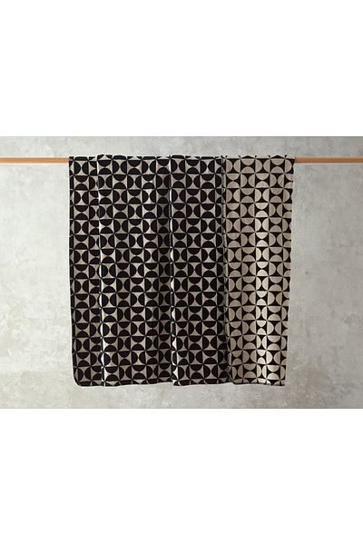 English Home Circle Art Cotton Double Blanket 200x220 Cm Black