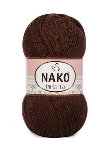 NAKO Διαμαντένιο νήμα πλεξίματος χειρός Amigurumi γιλέκο ζακέτα σάλι 3303 (καφέ)