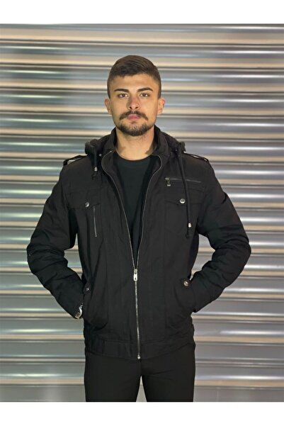 Kaleiçi Yıldızlar Yıldızlar Erkek Crafter Yıkamalı Içi Kürklü Kaban Yge5452 5452siyah